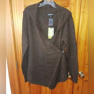 Betabrand Black Sheep Cardigan Wrap Sweater L/XL NWT